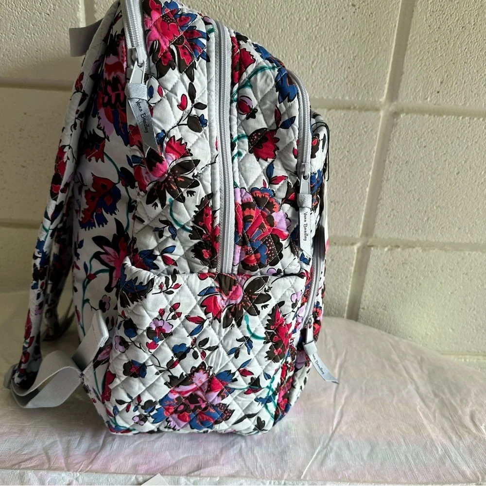 Set Vera Bradley Essential Large Backpack  Vineyard Floral, Zip ID & Lanyard NWT
